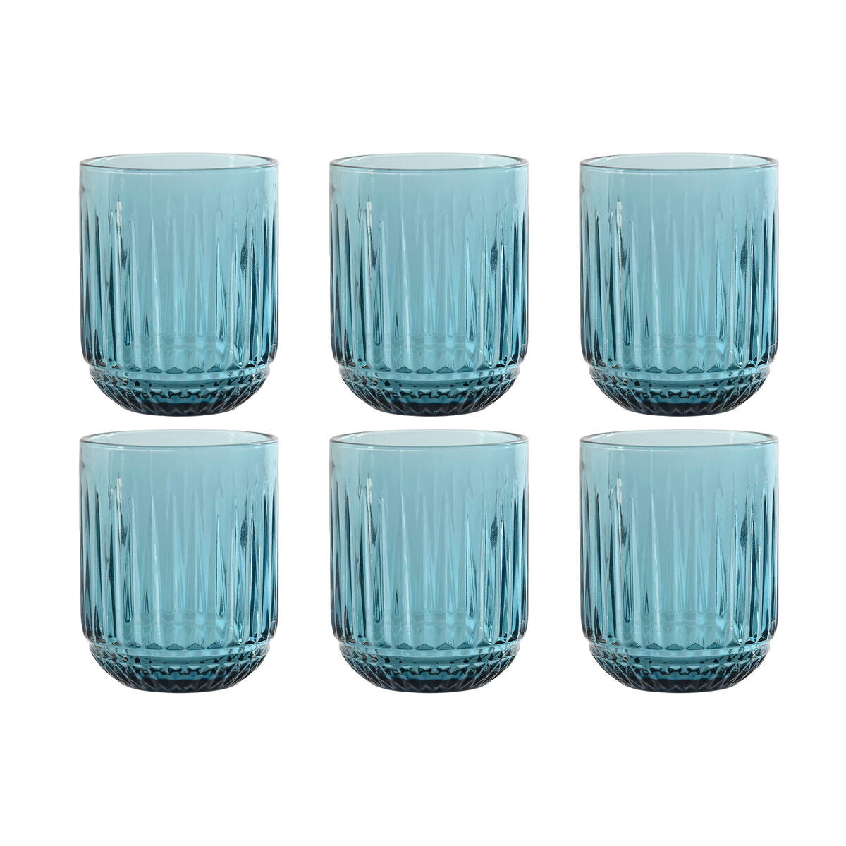 Set of glasses Home ESPRIT Blue Crystal (6 Units)-0