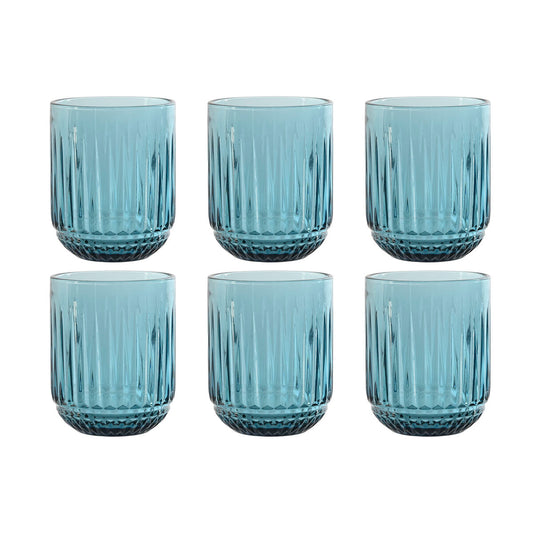 Set of glasses Home ESPRIT Blue Crystal (6 Units)-0